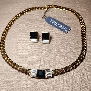 New Trifari Necklace and Earrings, NWT